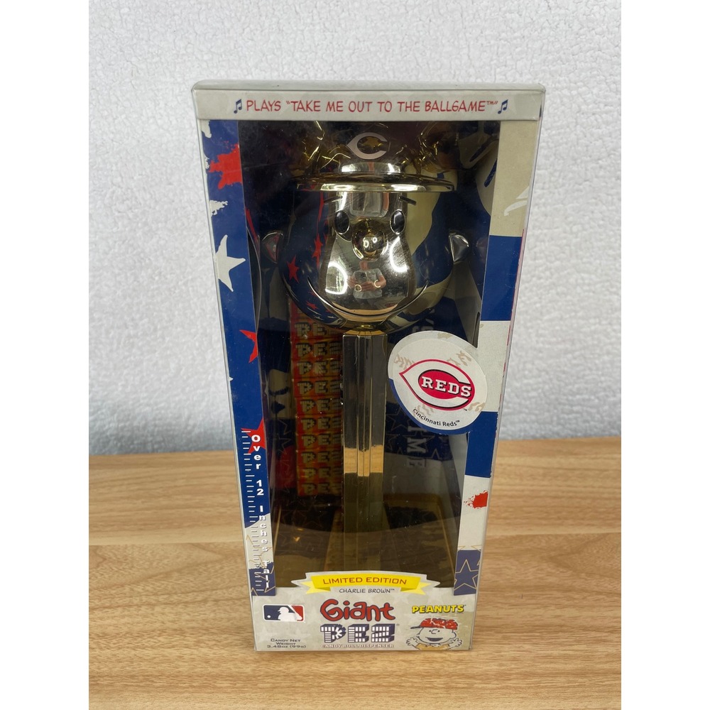 Giant Pez Charlie Brown Cincinnati Reds MLB Limited Edition Musical Gold 12"